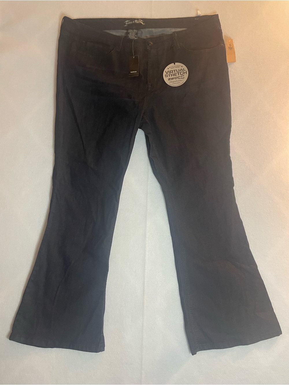 Source of Wisdom Women's Stretch Flare Jeans dark wash plus size 26w